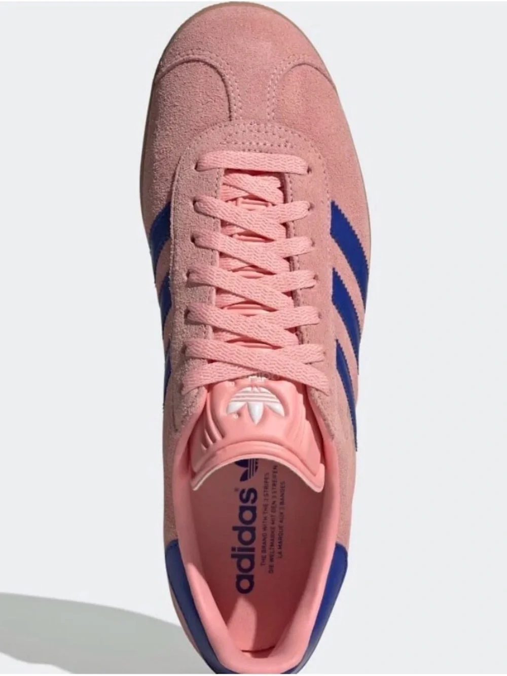 adidas Pink Suede Sneakers with Blue Stripes